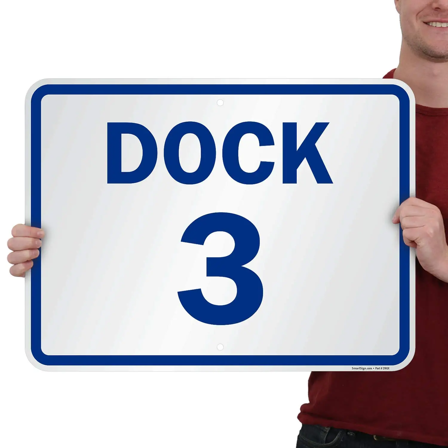 

"Dock 3" Dock Number Sign | 8" x 8" Aluminum