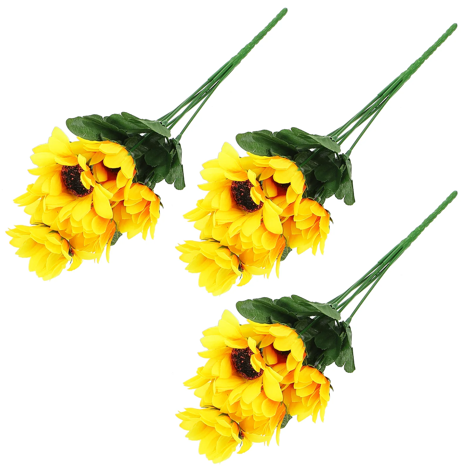 

3 Bunches Realistic Sunflower Flower Bouquets Garden Sunflower Bouquets