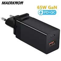 65w gan charger usb charger qc 3 0 dual port quick fast charging for iphone 13 pro xiaomi type c pd wall phone charger adapter
