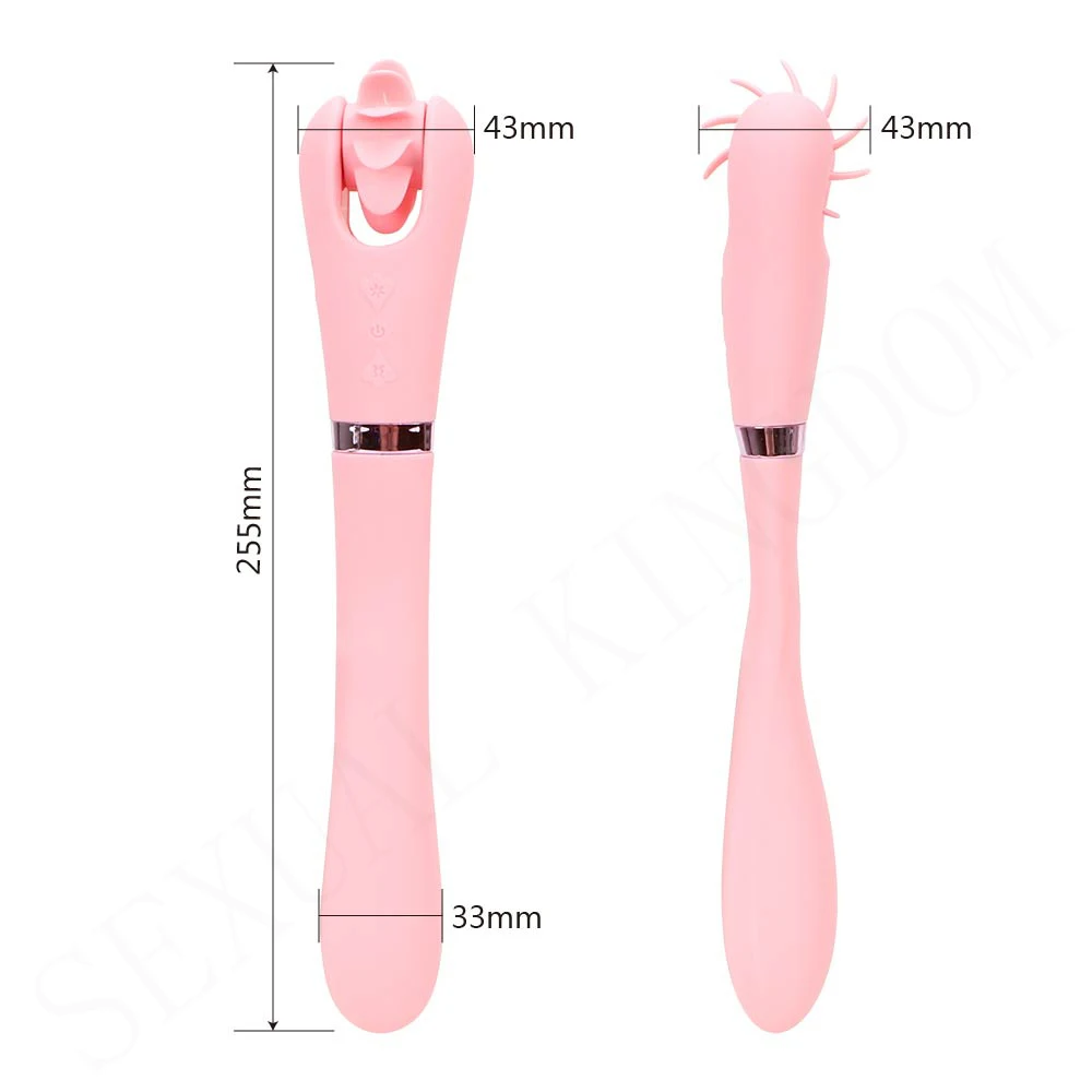 

Rotating tongue licking vibrator 360 degree bending AV stick G-spot clit stimulator silicone dildo female masturbator