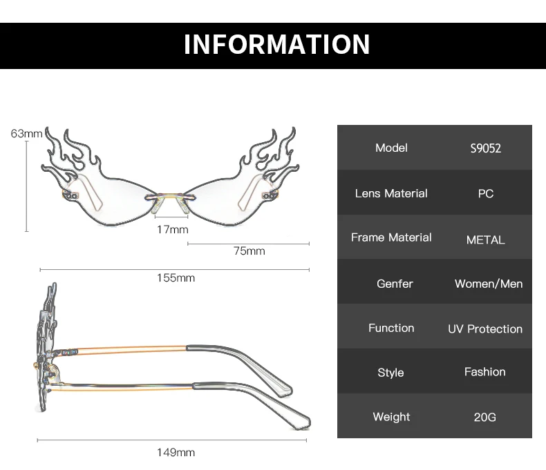Солнцезащитные очки без оправы для мужчин и женщин модные широкие трендовые