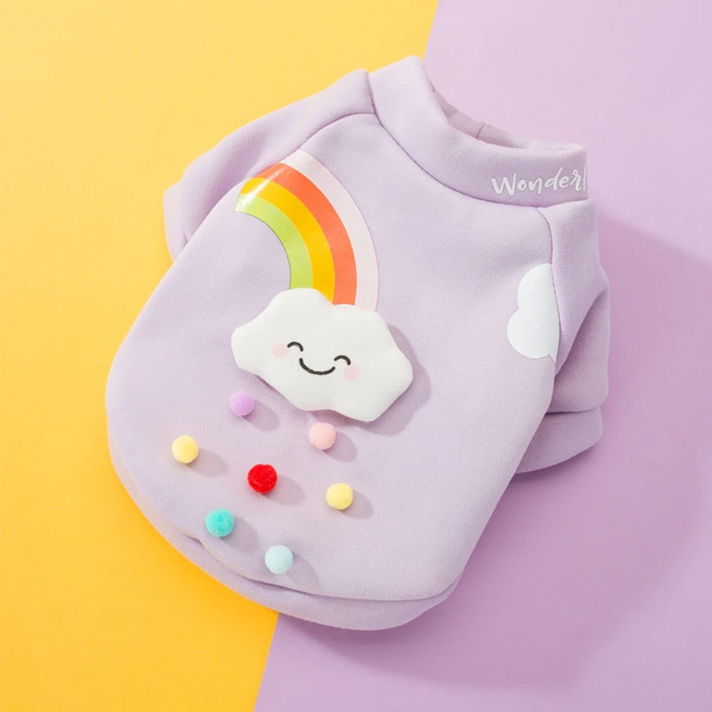 Пальто с радужным белым облаком одежда для домашних животных кошек и собак