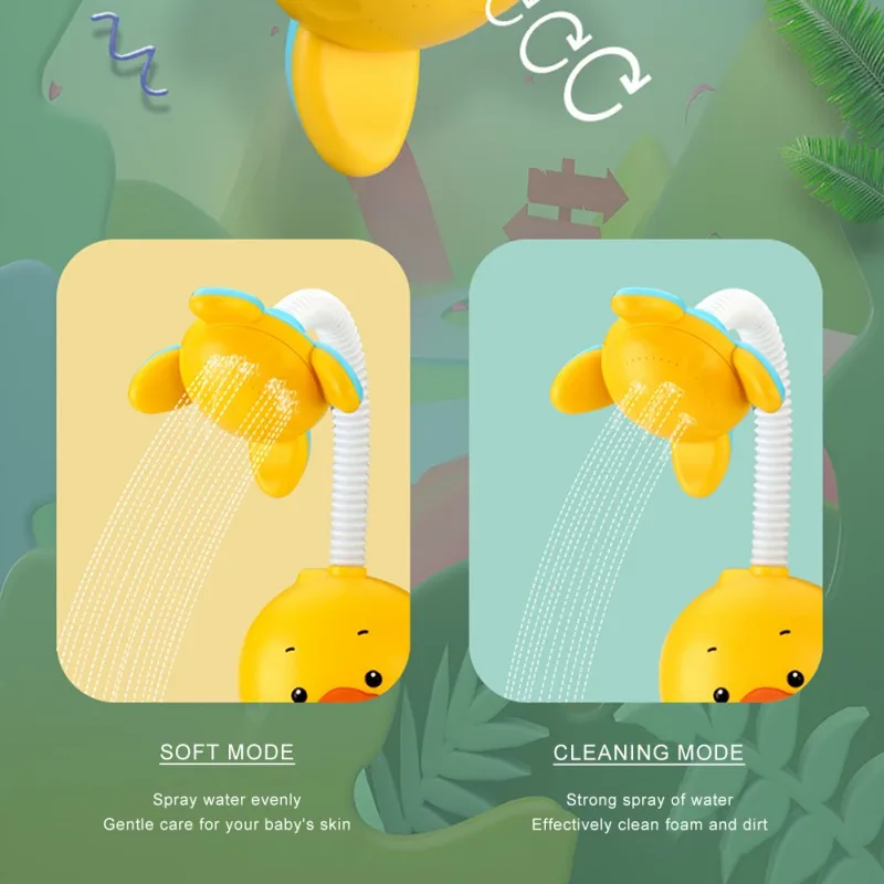 

Baby Bathroom Toys Yellow Duck Faucet Shower Electric Water Spray Toy for Children Kids Swimming Spray Shower Bathtub Game