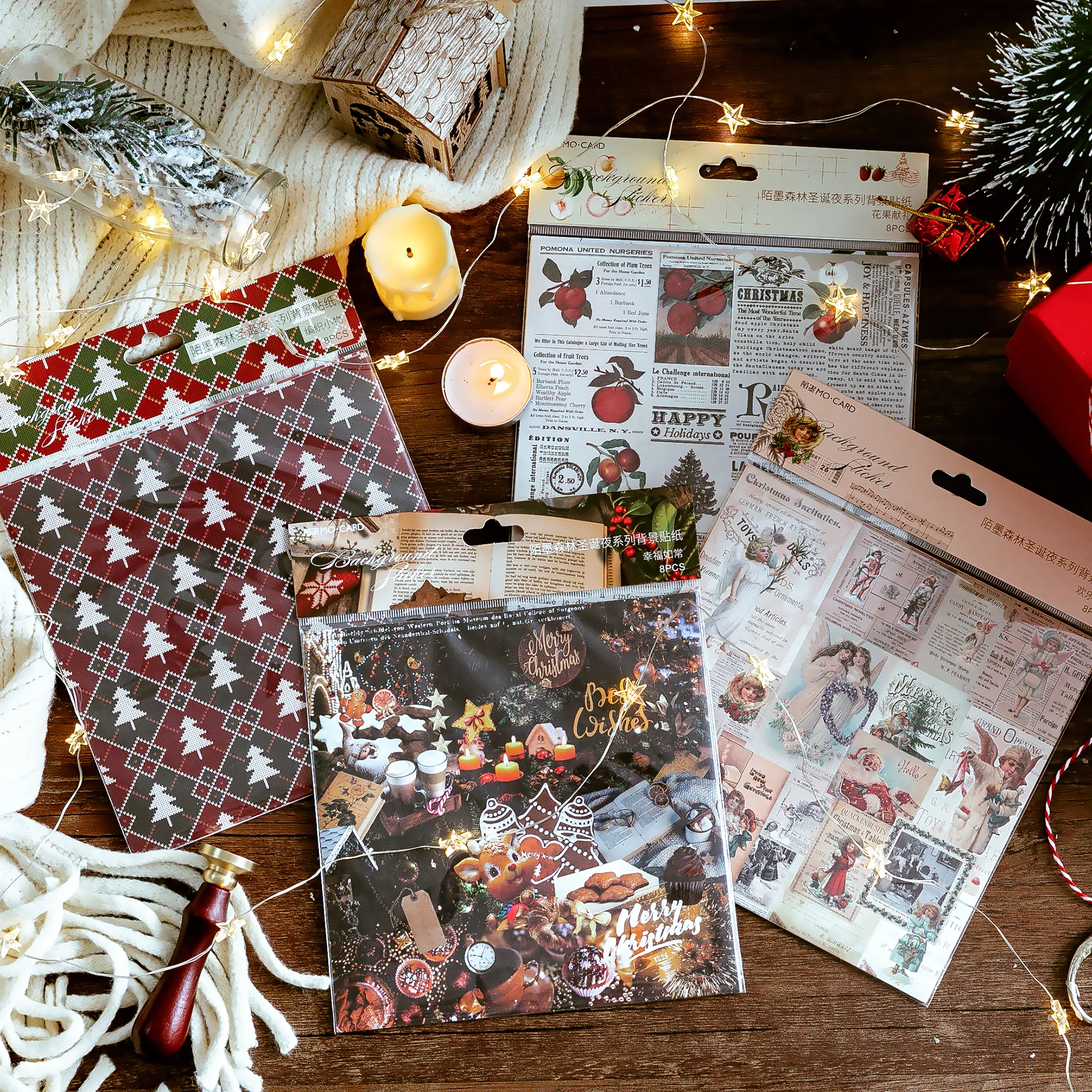 Наклейка на задник в стиле рождественской ночи декоративные канцелярские