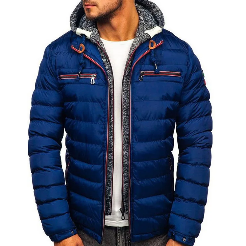 

Puimentiua Mens Winter Cotton Hooded Coat Jacket Brand New Casual Men Puffer Jacket Solid Color Men Outwear Clothing Men Parkas