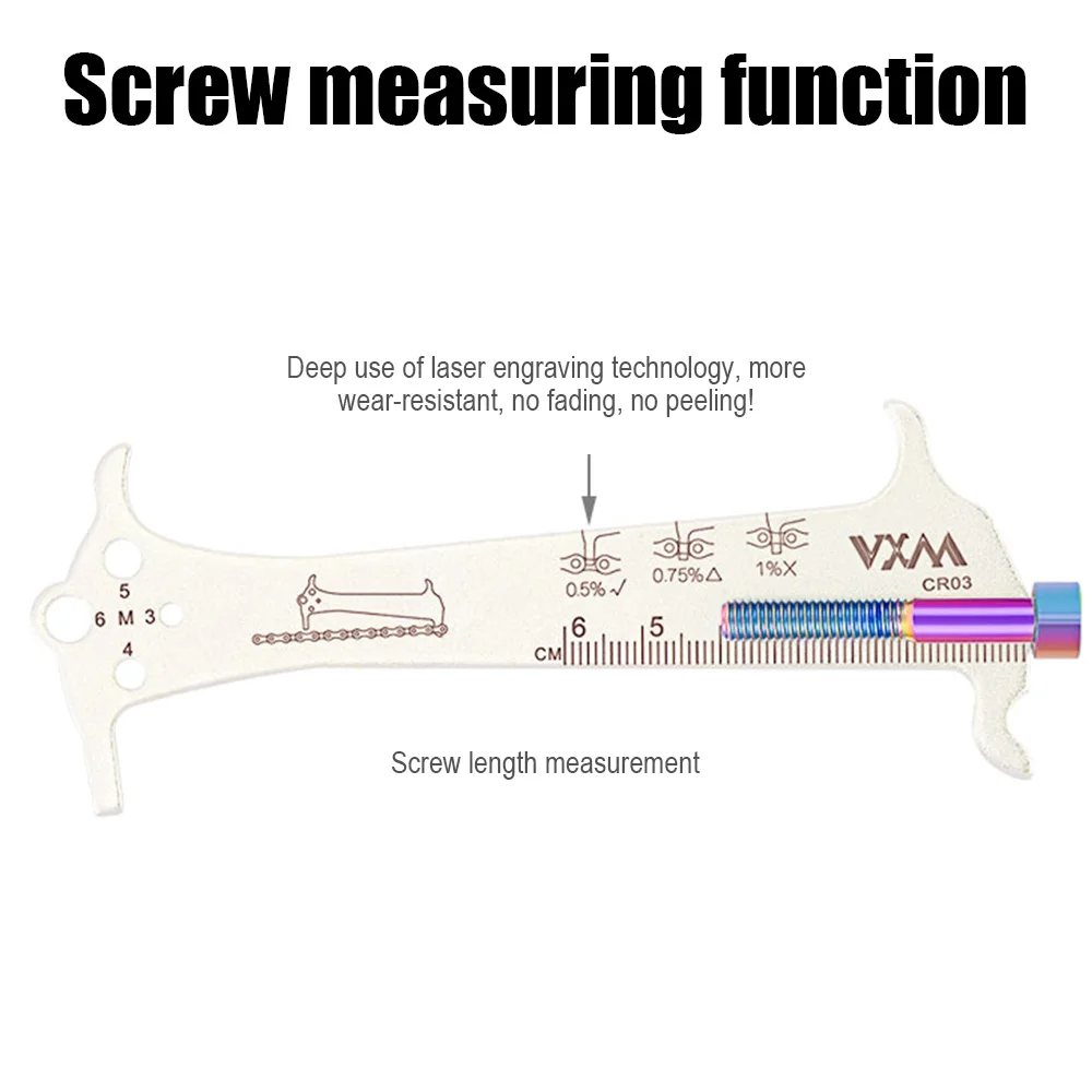 

VXM Chain Checker 3 in 1 Bike Chain Wear Indicator Chain Gauge Measurement Ruler for Road Mountain Bike Cycling Parts