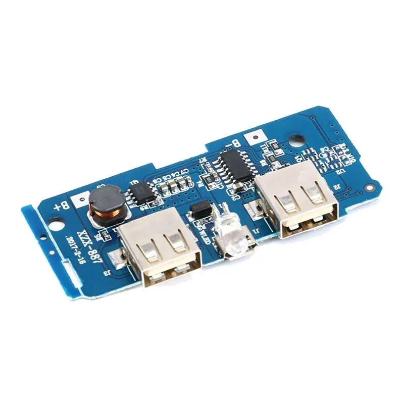 Hot 3C-2 pcs Dual Micro-USB 3.7v to 5V 2A Mobile Power Bank DIY 18650 Lithium Battery Charger PCB Board Boost Step Up Module Wit |