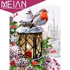 2020 алмазная живопись Meian Bird 5D, цветок и птица и крест, Алмазная мозаика, зимний набор для рукоделия сделай сам, сверло, украшение для дома
