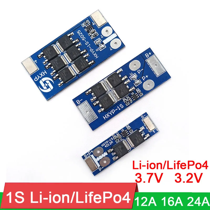 1S cell 12A 16A 24A 3 7 V 18650 Li Ion 2 LifePo4 литий железо фосфатная батарея защитная плата MOS BMS PCM