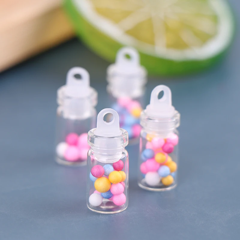 

5PCS/SET 1:12 Dollhouse Miniature Mini Doll Accessories Toys Transparent Candy Fruit Jar Collectible Families Gift