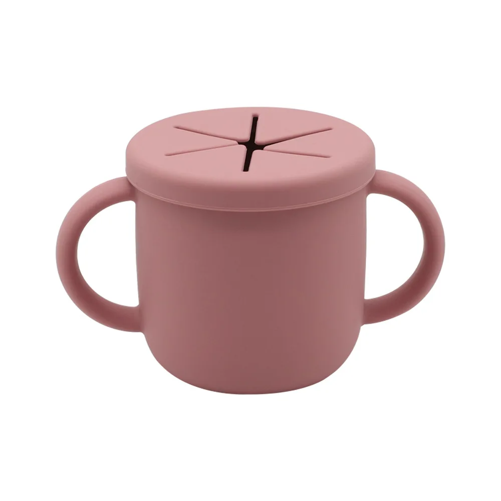 

Baby Silicone Snack Cup Toddler Snack CatcherGrade No-Spill Food Foldable Cup