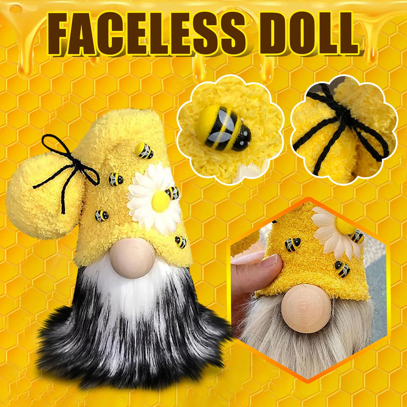 Nordic &quotшмель&quot &quotв полоску гном лимон Безликий куклы елка с орнаментом кукла