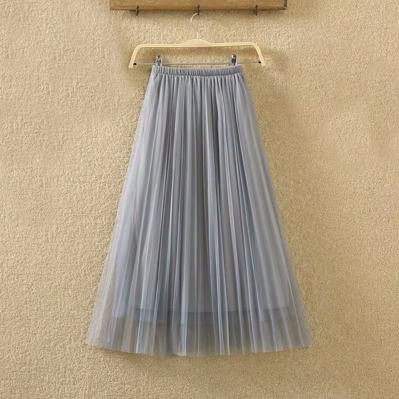 Женская фатиновая юбка с высокой талией сетчатая трапециевидная эластичным