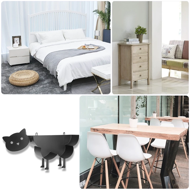 

Staring Cat Cute Cast Iron Animal Black Paper Towel Holder Bath Tissue Toilet Roll Jewelry Organizer Free-Standing Bronze Drop