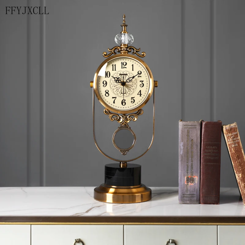 

Роскошные Настольные часы в американсветильник для спальни, Простые Модные беззвучные часы в скандинавском стиле для гостиной, дома, насто...