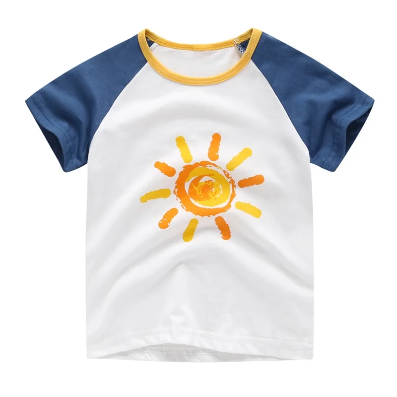 Новинка Хлопковая детская футболка Детские летние футболки с короткими рукавами