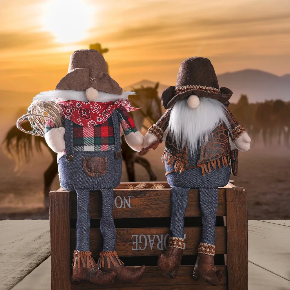 

Новая плюшевая кукла в Западном ковбойском стиле с длинными ногами Rudolph, Безликий Гном-эльф, карликовая мягкая игрушка, детское украшение, Р...