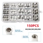 150100 шт. M3 M4 M5 M6 M8 заклепочная гайка из алюминиевого сплава заклепочные гайки с плоской головкой Резьбовая вставка гайка заклепочная крышка набор резьбовые гайки