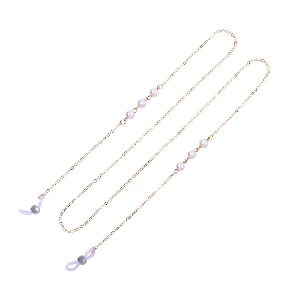 Цепочка для очков с жемчужным украшением противоскользящая цепочка