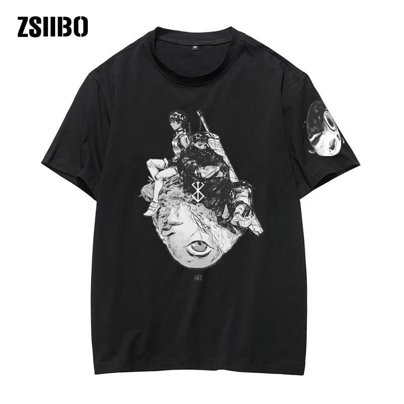 Футболка мужская с рисунком берсера из японского аниме в стиле Харадзюку |