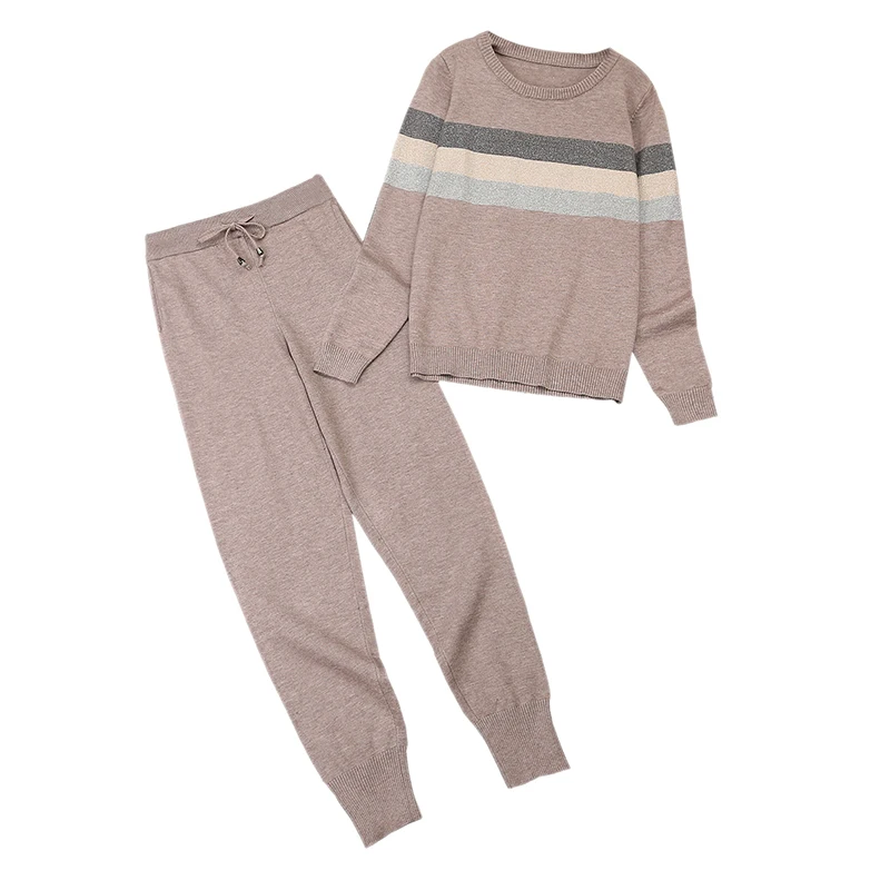 Женский трикотажный костюм Amolapha из Свитера и брюк с длинным рукавом |