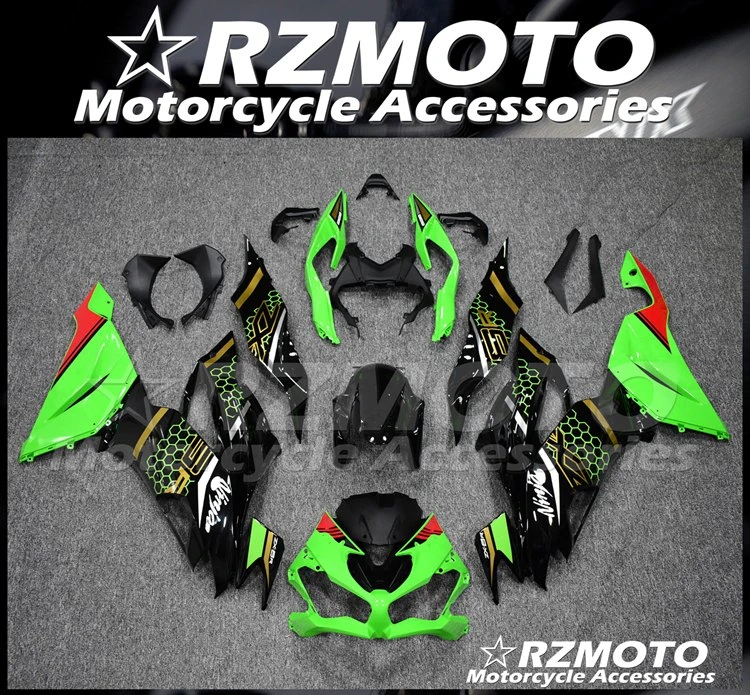 

Новый комплект обтекателей под давлением из АБС-пластика, подходит для Kawasaki Ninja ZX6R 636 2019, кузов под заказ, зеленый, черный