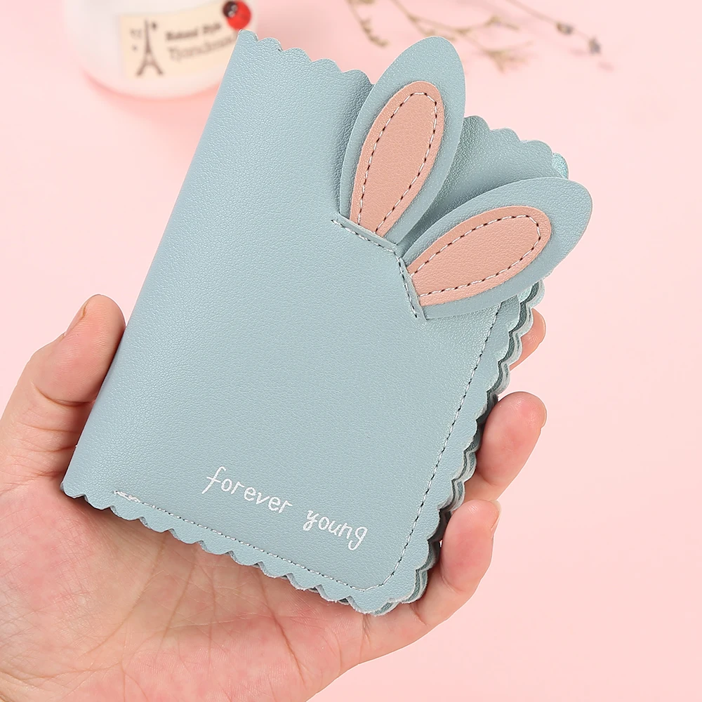Blue Новинка, женские кошельки Kawaii, милый кролик, держатель для карт, маленький кошелек, женский короткий дизайнерский кошелек, женский кошелек, держатель для денег - Цвет: Blue