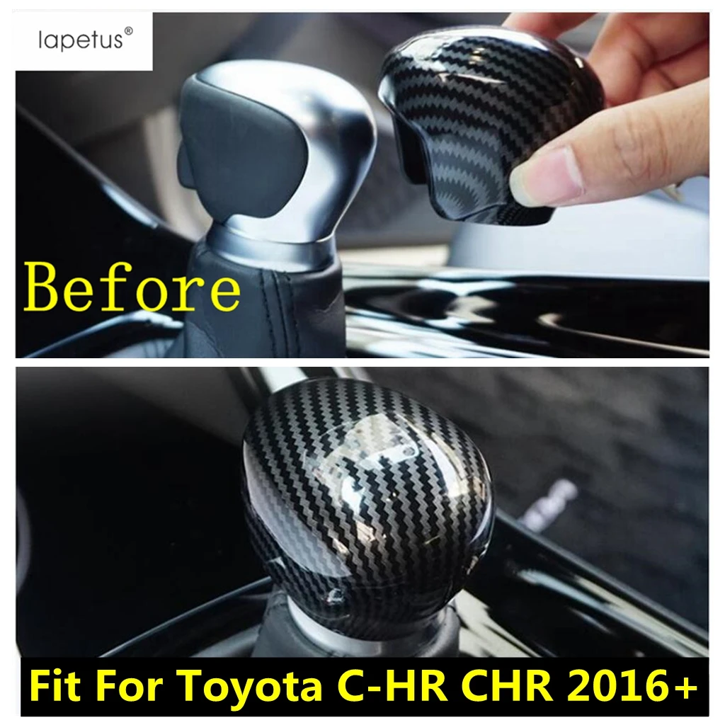 

Gearshift Gear Head Shift Knob Holster Molding Cover Kit Trim Plastic Carbon Fiber Accessories For Toyota C-HR CHR 2016 - 2021