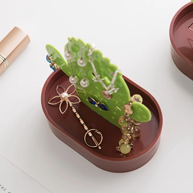 1 шт. пластиковая вешалка органайзер в форме кактуса для сережек колец и