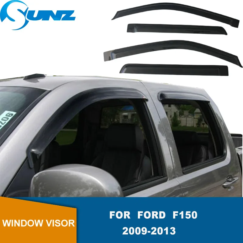 Боковых окон для Ford F150 2009 2010 2011 2012 2013 Черный оконный козырек дефлектор ветра дождя