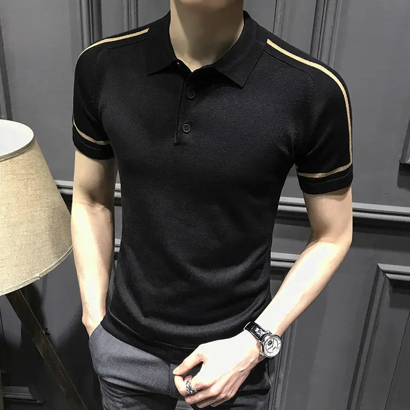 

Summer new short sleeve polo shirt men's Korean version 2021 new Lapel T-shirt trend handsome T-shirt leisure slim