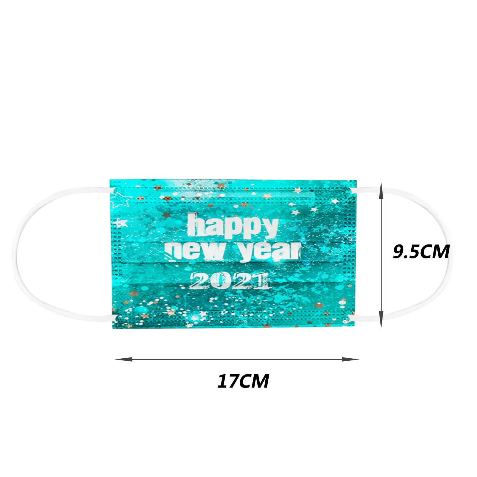

10pcs Fashion Adult 2021 Happy New Years Disposable Three Layer Breathable Face Masks Fashion Mask