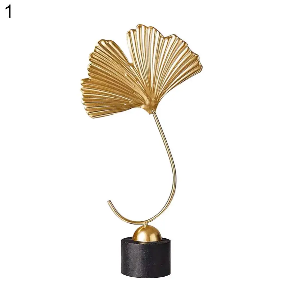 

Fan Shaped Ginkgo Leaf Ornament Durable Nordic Sculpture Creative Office Plant Statue Modern Home Decor Ornament For Bedroom