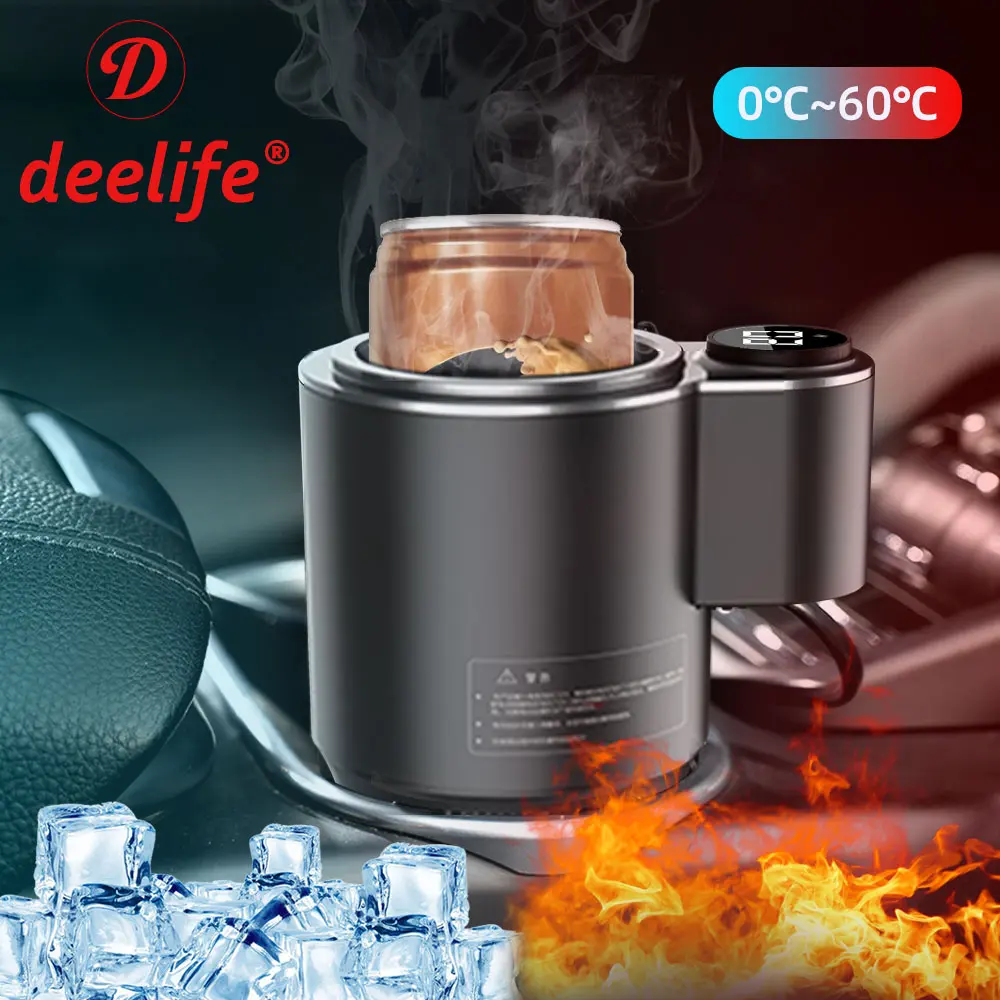 Deelife Car Heating Cooling Cup for Can Beverage Coffee Warmer Auto Drink Cold and Hot Mug