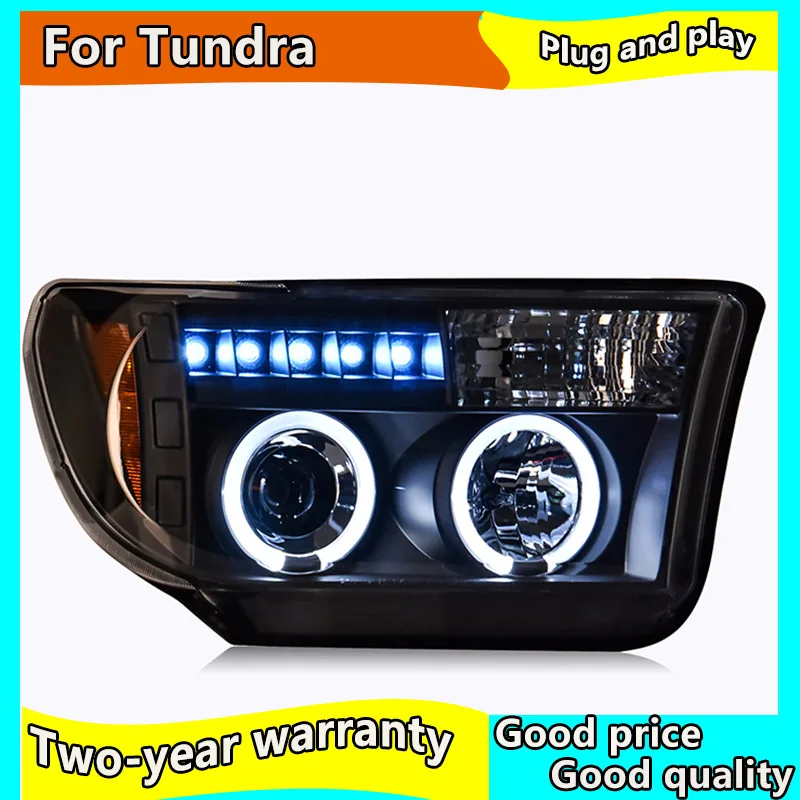 Передняя фара для Toyota Tundra 2007 2013 светодиодный ные фары Sequoia светодиодные bi Xenon DRL 07 13