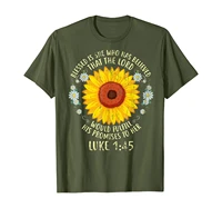 blessed is she who has believed the lord sunflower shirt