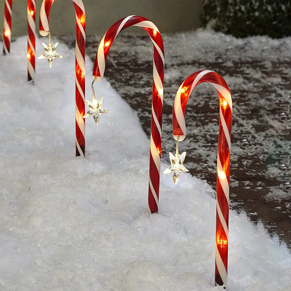 

Solar Candy Cane Light Christmas Cane String Lights Waterproof Outdoor Garden Lawn Front Yard Street Lighting Decoration