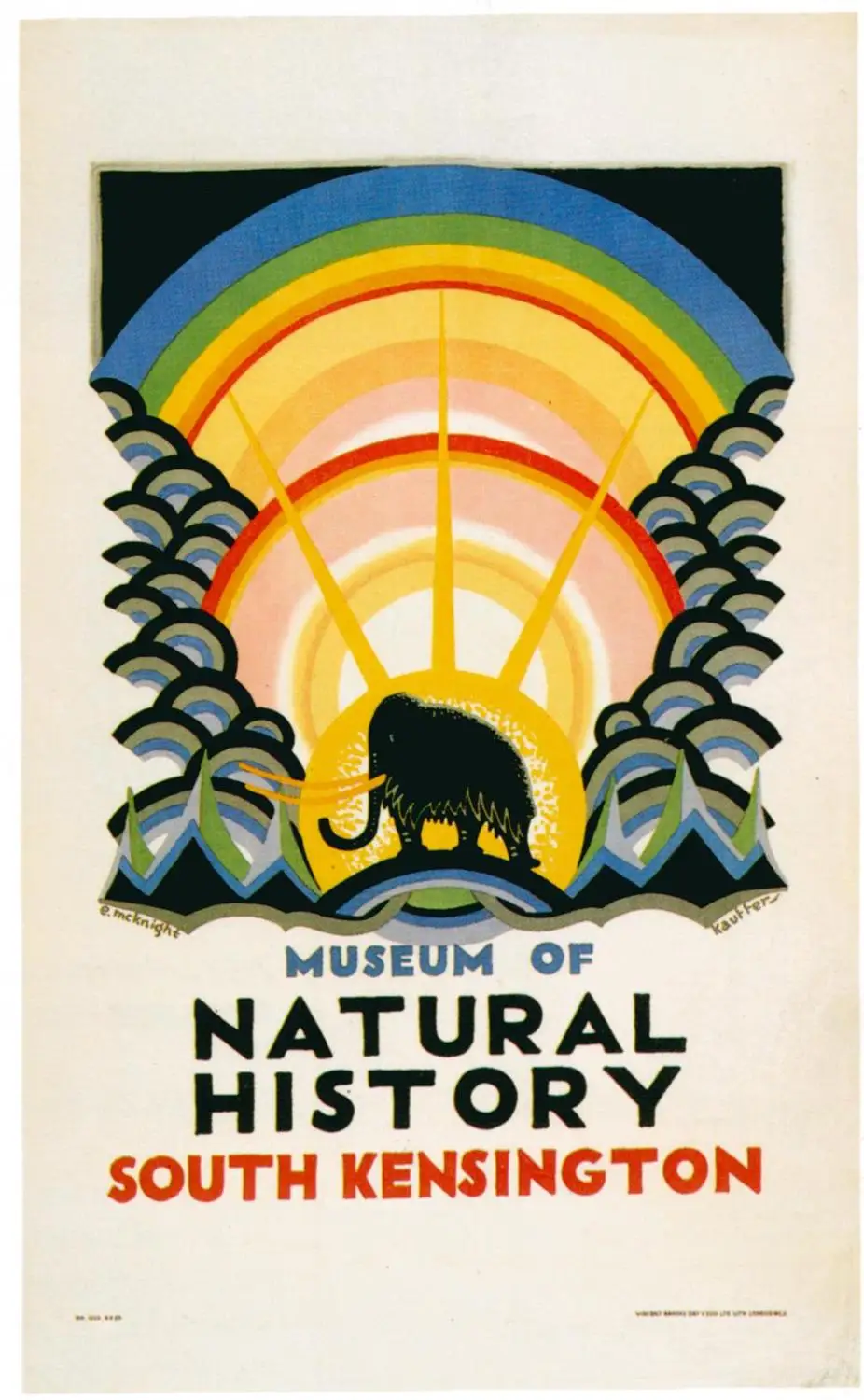 

400X300MM London-Underground-Museum-of-Natural-History-Edward-Kauffer-1923 jumbo fridge magnet SFM-0486