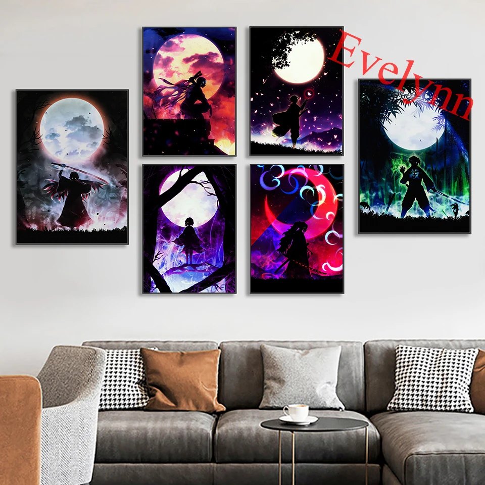 

Japanese Anime Demon Slayer Cartoon Posters Children Room Decor Painting Modern Home Living Room Wall Decor Canvas Art Prints