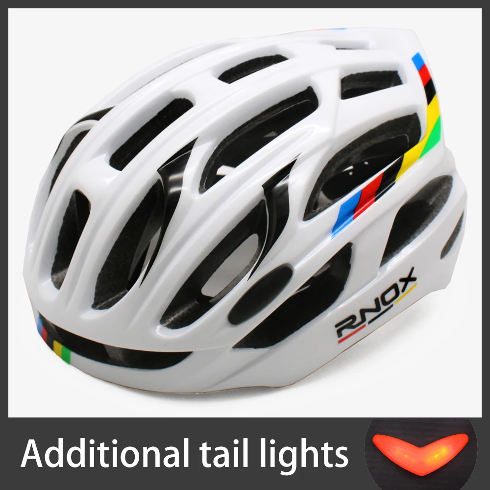 

RNOX Red LED Light Triathlon Road Bike Helmet Men Women Racing Aero Cycling Helmet In-Mold MTB Bicycle Helmet cascos ciclismo