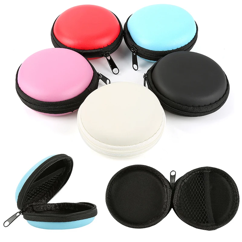 Mini Carrying Zipper Protective Headphone Pouch Headset Box Headset Data Cable Storage Bag Headset Earbuds USB Cable Organizer