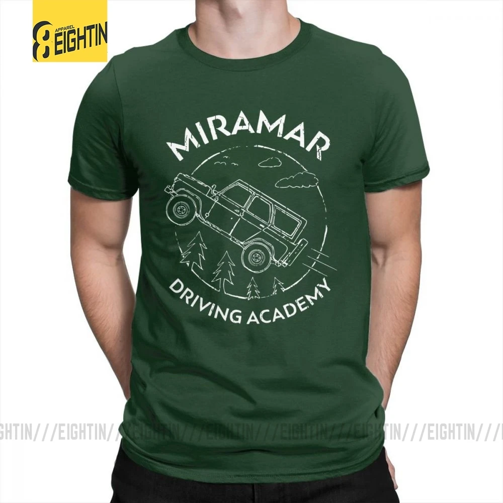 Забавные футболки PUBG Miramar для вождения, Academy, футболки с круглым вырезом, большие размеры, футболки, хлопок, футболки с коротким рукавом для мужчин, большие размеры - Цвет: Forest Green