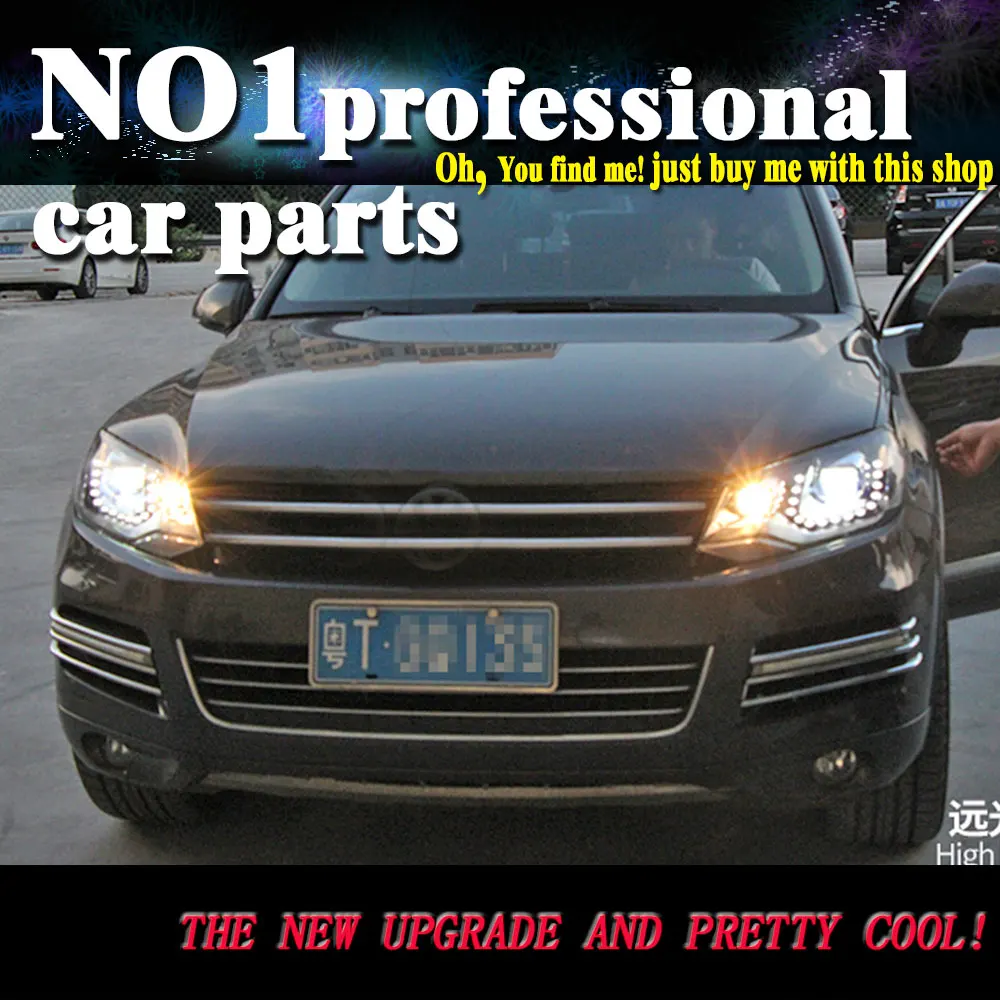 

car accessories for VW Touareg Headlights 2011-2014 Touareg LED Headlight DRL Lens Double Beam H7 HID Xenon bi xenon lens