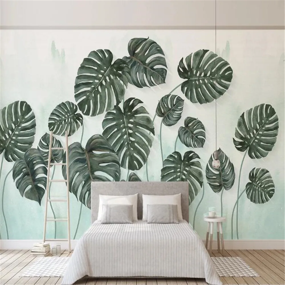 тропические листья в интерьере. аффреско пальмы. Affresco пальмовые листья. тропические листья. лист на стене в интерьере.