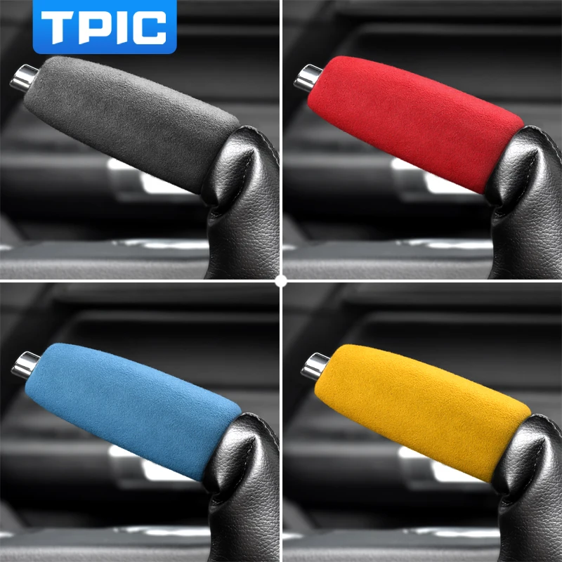 TPIC Alcantara чехол ручного тормоза автомобиля рукав Стикеры для Mustang 2015-2020 внутренняя