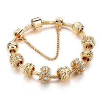2020 wholesale ins gold flower bead braceletsbangles for women pulseira feminina charm crystal jewelry trendy bracelet bt200303