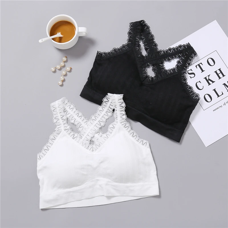 Женское нижнее белье бюстгальтер без давления кружевной не регулируемый