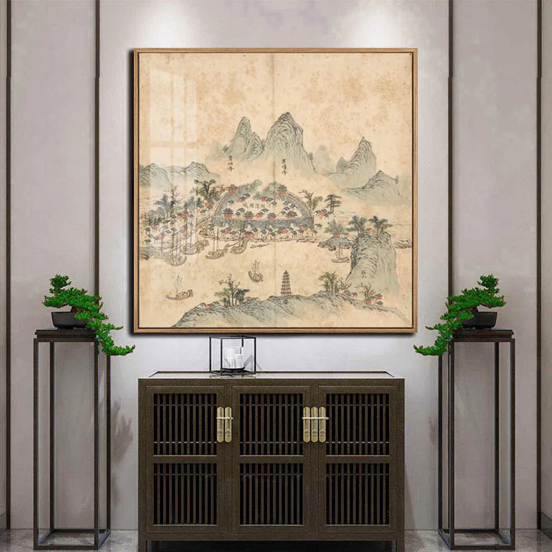 Китайские минималистичные птицы с цветами холст картина постер и принт