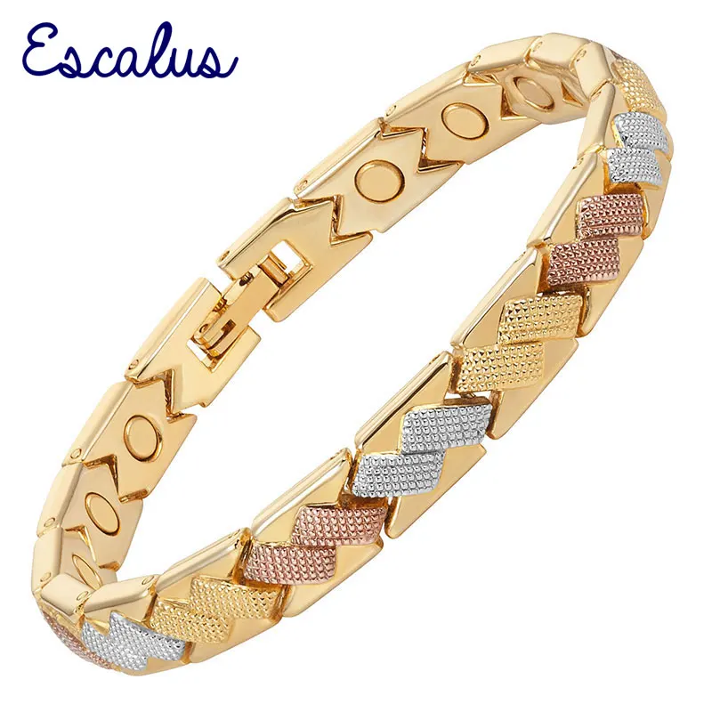 Женские магнитные браслеты эскалус стильные ювелирные изделия золотого цвета