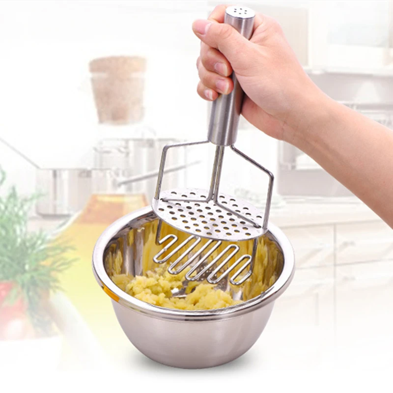 

Steel Potato Stainless Mud Mixer Double Layered Potato Masher Household Mud Machine Kitchen Potato Pressure Cheese Crushed Mud